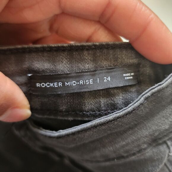 Bullhead Denim Co Jeans Womens 24 Moto Grey Rocker Mid-Rise Skinny - Picture 4 of 11